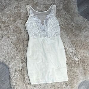 Elegant White Lace Mini Dress